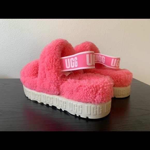 NEW UGG WOMENS OH FLUFFITA PINK ROSE SLIDES S/N 1120876. # Slipper Sandal - Picture 8 of 9
